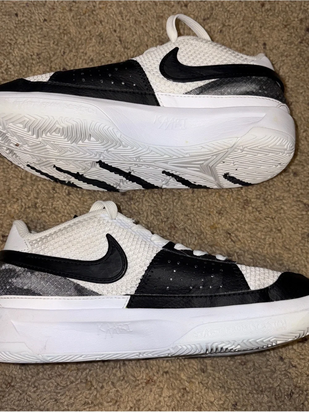 Nike Kids White and Black Low-Top Athletic Sneakers